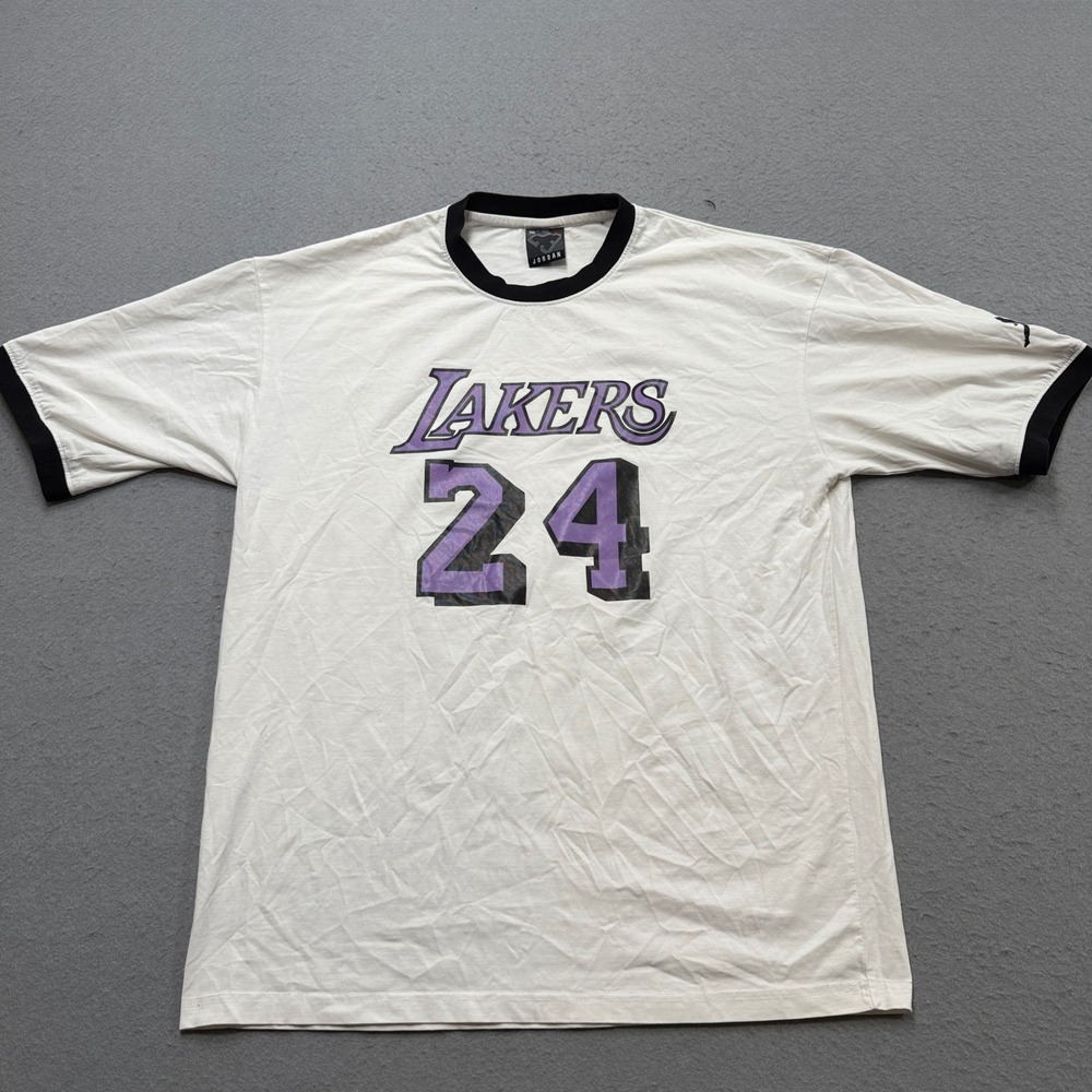 Jordan Lakers Shirt Youth 2XL Kobe Bryant #24 White Basketball NBA Mamba Ringer